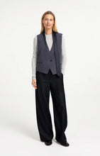 Load image into Gallery viewer, High Waist Wide Leg Trousers with belt - Cat Black
