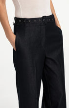 Load image into Gallery viewer, High Waist Wide Leg Trousers with belt - Cat Black
