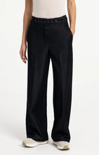 Load image into Gallery viewer, High Waist Wide Leg Trousers with belt - Cat Black
