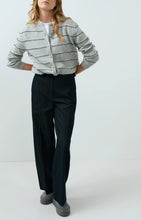Load image into Gallery viewer, High Waist Wide Leg Trousers with belt - Cat Black
