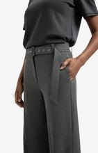 Load image into Gallery viewer, Wide Leg Woven Trouser with Belt - Anthracite

