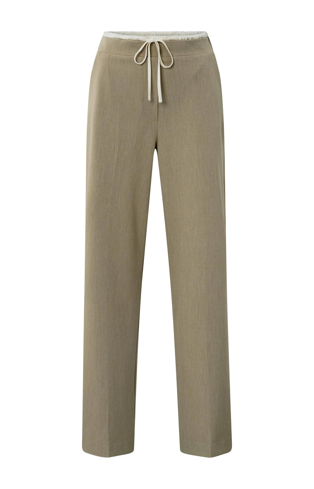 Wide Leg Trousers with Contrast Waist