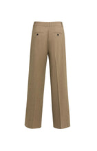 Load image into Gallery viewer, Woven wide leg trousers with pleat detail - Teak Brown
