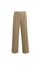 Load image into Gallery viewer, Woven wide leg trousers with pleat detail - Teak Brown

