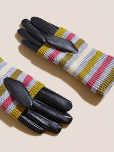 Knitted Cuff Leather Gloves