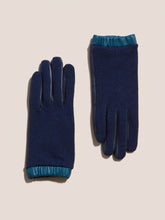 Load image into Gallery viewer, Lucie Wool Leather Mix Glove - Navy
