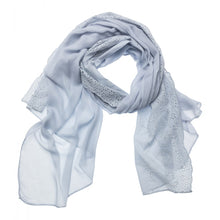 Load image into Gallery viewer, Eyelet Embroidered Scarf - Light Blue
